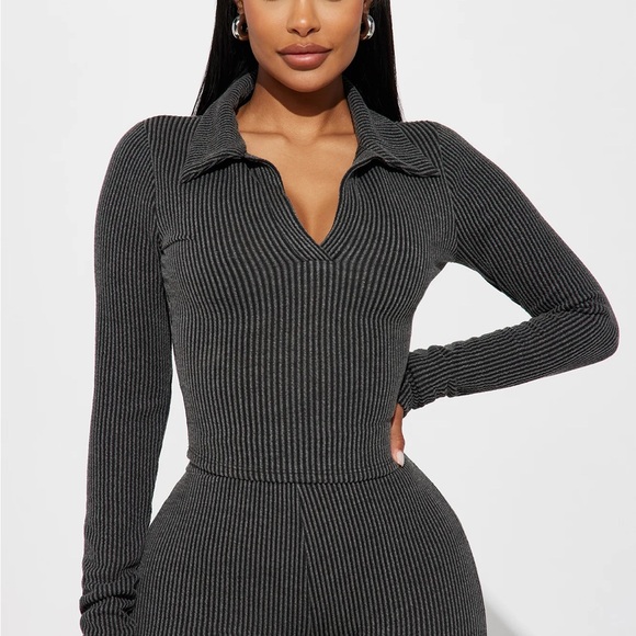 Fashion Nova Josie Ribbed Long Sleeve Matching Set - Picture 2 of 6